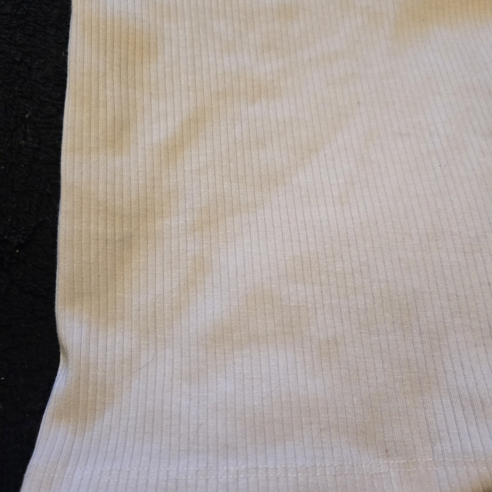 Women's White Ribbed Tank Top - Picture 2 of 7